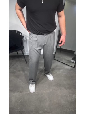 Flamex Erkek Pileli Kumaş Baggy Pantolon