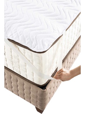 Altın Karma Kapitoneli Sıvı Geçirmez 160X200 Çift Kişilik Köşe Lastikli Yatak Koruyucu Alez