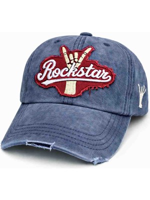 Alasmiel Vintage Eskitme Unisex Şapka | Ayarlanabilir Metal Tokalı, Nakışlı