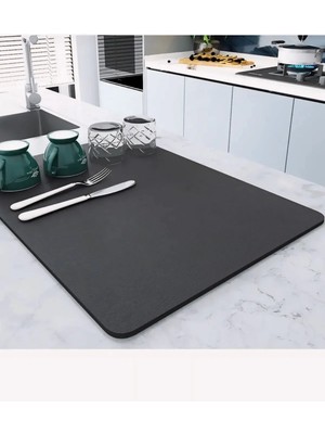 Akıllı Durak Kaymaz Tabanlı Çok Amaçlı Su Emici Sihirli Tezgah Üstü Bulaşık Yıkama Kurulama Kurutma Matı