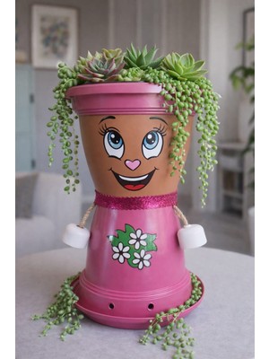 Boncuk Hanım Villa Dekoratif Saksı 1.7 Litre