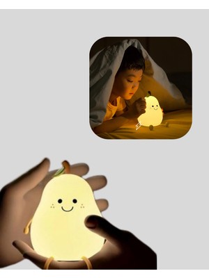 Sepetink USB Şarjlı Armut Gece Lambası Dokunmatik Renk Değişimli