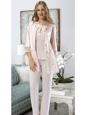Sistina Snmswrld Pudra Penye Pijama Takımı - 1417 - Beden Xl
