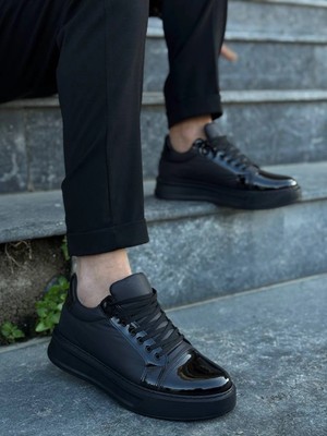 Zengezur Mall Snmswrld KB-X46 Kuback Siyah Rugan Yüksek Siyah Taban Günlük Spor Ayakkabı (Numara: 44)