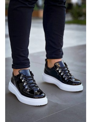 Zengezur Mall Snmswrld Kb-X4  Kuback Siyah Rugan Yüksek Taban Bağcıklı Günlük Erkek Ayakkabı (Numara: 44)