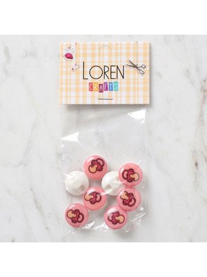 Akıllı Durak Loren Crafts 8 Li Pembe Emzik Düğme - 709