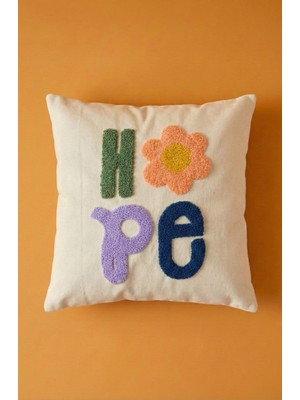 Maharat Hope Yazılı Desenli Punch Kırlent Yastık Kılıfı