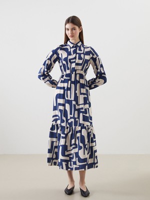 Lc Waikiki Yeni Sezon Gömlek Yaka Desenli Elbise