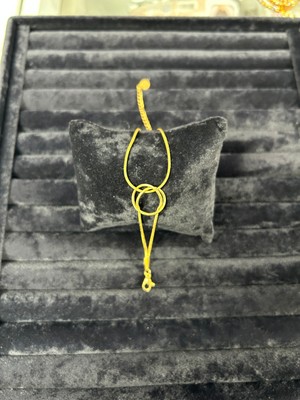 Altın Kaplama Düğüm Detaylı Ayarlanabilir Çelik Bileklik