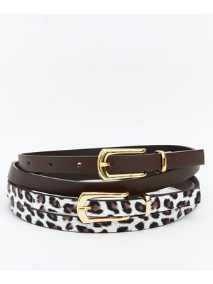 Lc Waikiki Yeni Sezon Deri Görünümlü Kadın Kemer 2'li