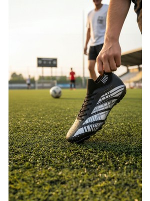Enoch Silver-Grid Entegre Bilekli Profesyonel Futbol Ayakkabısı