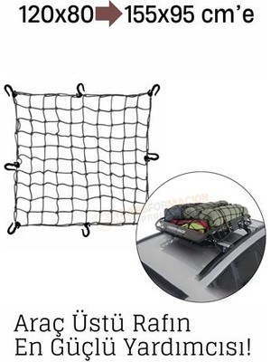 Flamex Elastik Bagaj Filesi 120X80 cm – 155X95 Cm’e Kadar Genişler | Araç Üstü Kamp ve Seyahat Iç