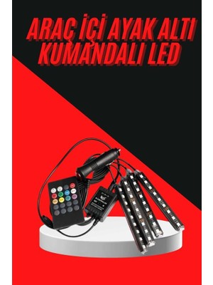 Sepetink 12 Ledli Rgb Işıklı Araç Içi Ayak Altı LED Oto Ampul Kumandalı 7 Renk