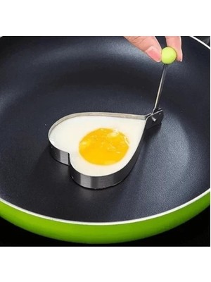 Akıllı Durak Metalik Kalp Şeklinde Metal Omlet Yumurta ve Krep Kalıpları