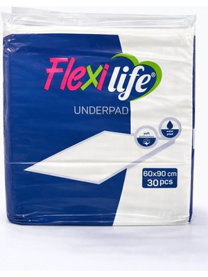 Flexilife Underpad 60X90 cm 30’lu | Sıvı Geçirmez Yatak Koruyucu | Emici Hasta Altı Bezi