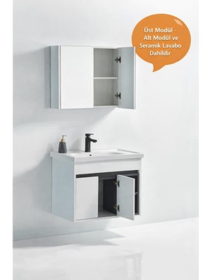 Saydam Banyo Atlas 80 cm Banyo Dolabı Takımı Alt Üst