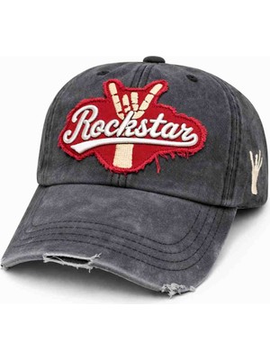 Alasmiel Vintage Eskitme Unisex Şapka | Ayarlanabilir Metal Tokalı, Nakışlı