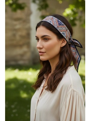 Walkenzo Etnik Desenli Özel Tasarım Çanta Bileklik Saç Çok Amaçlı Kadın Kelebek Fular