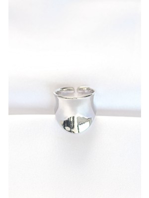 Calperia Silver Renk Ayarlanabilir Kavisli Ayna Yüzük - TJ-BYK3114