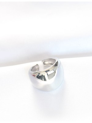 Calperia Silver Renk Ayarlanabilir Bombeli Ayna Yüzük - TJ-BYK3122