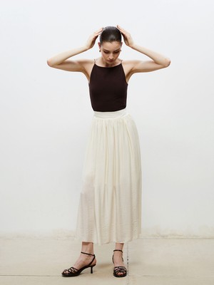 Lc Waikiki Yeni Sezon Beli Lastikli Keten Görünümlü Pileli Etek