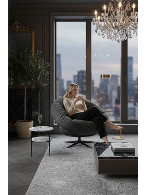 AVYNA Calma™ 360 Derece Dönen Mekanizmalı Tekli Koltuk Berjer & Yatak Olabilen Minder - Ithal Kumaş