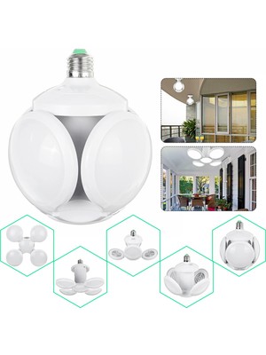 Calperia F-1997 LED Futbol Ufo Ampul E27 28W 360 Derece Katlanır Lamba LED Spot Işık Beyaz Glop LED