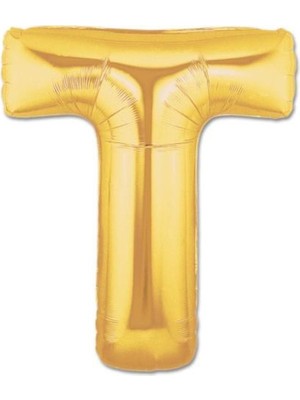 Calperia T Harf Folyo Balon Altın Renk  40 Inç