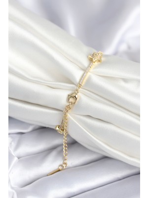 Calperia Pirinç Gold Renk Yıldız Model Kadın Bileklik - TJ-BB7986