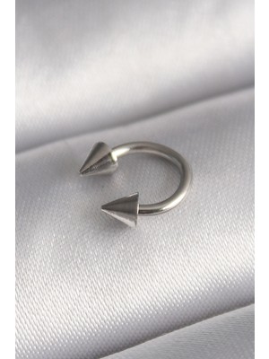 Calperia 316L Çelik Gümüş Renk Halka Çivi Model Kadın Piercing - TJ-PR1366
