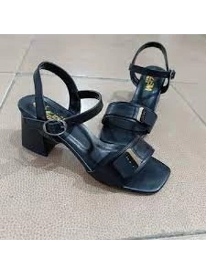 Zengezur Mall Snmswrld Ruty Siyah Cilt Topuklu Ayakkabı (Numara: 40)