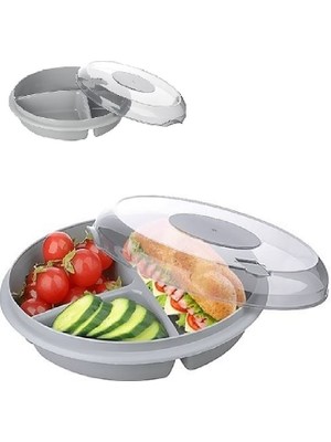 FRY 3 Bölmeli Kapaklı Pratik Kahvaltılık