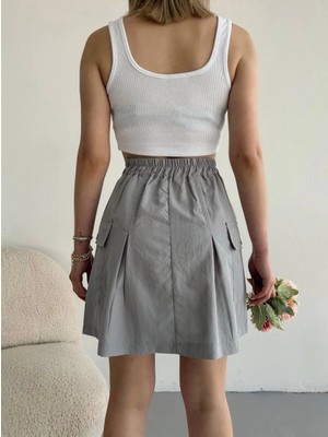 Zengezur Mall Snmswrld Cepli Paraşüt Etek S241021 Gri (Beden: M)