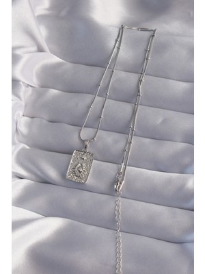 Calperia 316L Çelik Zincir Gümüş Renk Lazer Işlemeli Göz Figür Tarot Kolye - TJ-BKO9018