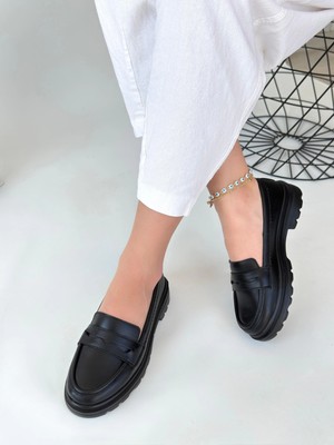 Zengezur Mall Snmswrld Narli Siyah Cilt Oxford Ayakkabı (Numara: 36)