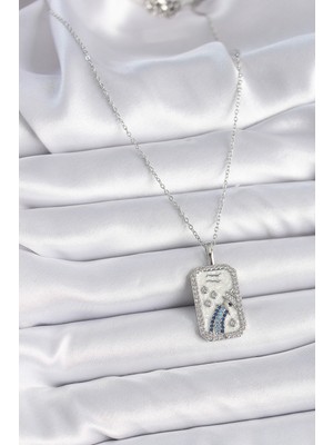 Calperia 316L Çelik Gümüş Renk Zincir Kova Burcu Zirkon Taşlı Kadın Kolye - TJ-BKO9447