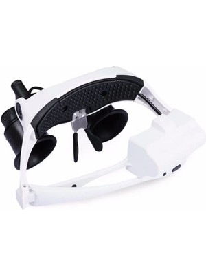 Epilons 4 Farklı Mercekli LED Işıklı Gözlük Büyüteç 10X-25X Profesyonel Teknik Tamir ve Onarım Seti