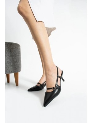 Zengezur Mall Snmswrld Darina Siyah Cilt Topuklu Ayakkabı (Numara: 37)