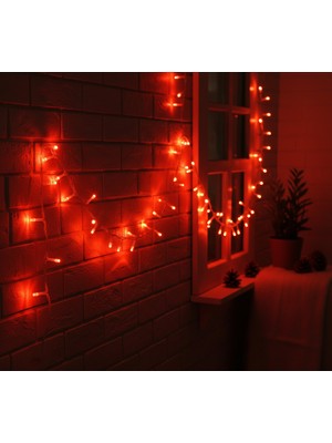 Alfa Life Marketing Damla Uçlu Kırmızı Dekoratif Işık 10 Metre 100 LED