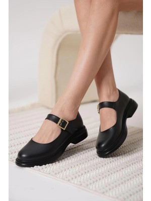 Flamex Yokox Siyah Cilt Oxford Ayakkabı