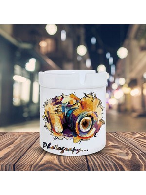 Asilmeydan Photograpy Renkli Çizim Baskılı Küllük Kül Tablası -33155