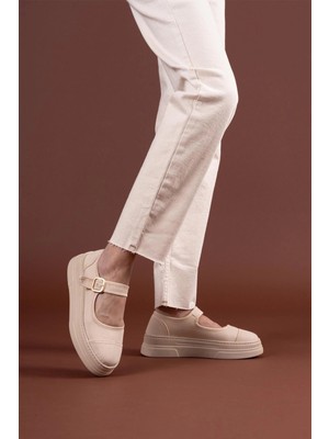 Zengezur Mall Snmswrld Lunni Bej Keten Spor Ayakkabı (Numara: 38)