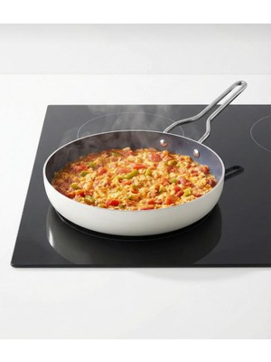 Taç Sera Feel Beyaz 24 cm Yapışmaz Seramik Kızartma Tavası Sağlıklı Pişirme İçin İdeal