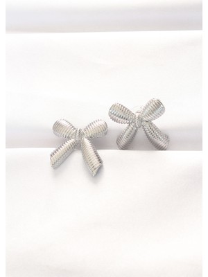 Calperia Pirinç Gümüş Renk Fiyonk Küpe - TJ-BKP8882