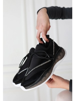 Flamex Liney Siyah Rugan Bağcıklı Spor Ayakkabı