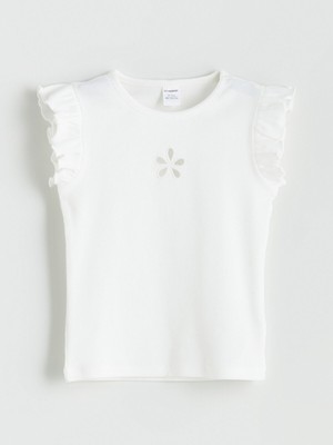 Lc Waikiki Yeni Sezon Bisiklet Yaka Nakışlı Kız Çocuk Bluz