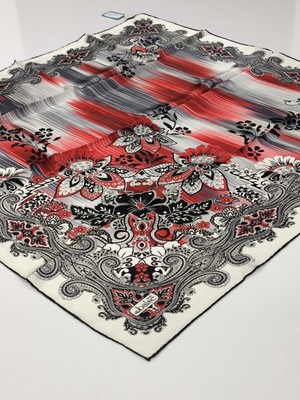 Balse Sura Ipek Eşarp Kırmızı Siyah Beyaz 5016-2