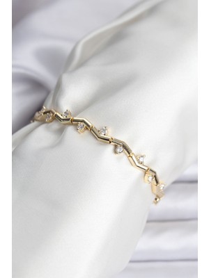 Ayder Timya Zikzak Model Pirinç Gold Renk Bileklik - TJ-BB8080 TG/Tmya1395 226146