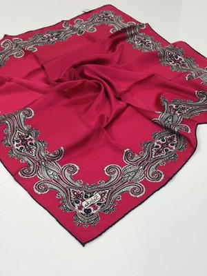 Balse Sura Ipek Eşarp Ortası Boş Desen Varaklı Fuşya 5000-1