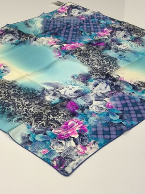 Balse Sura Ipek Eşarp Lacivert Petrol Mavi 5027-2